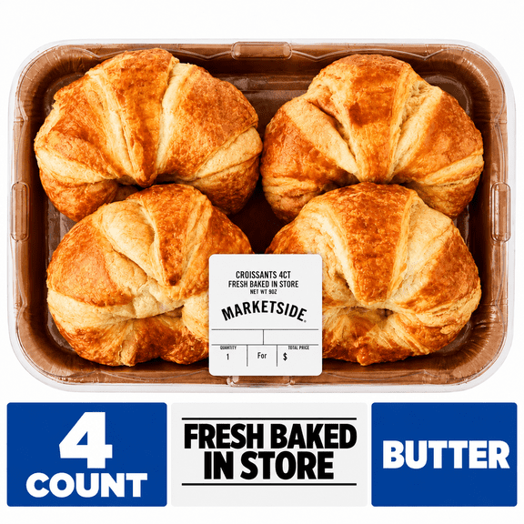Marketside Fresh Baked Croissants, 9 oz, 4 Count