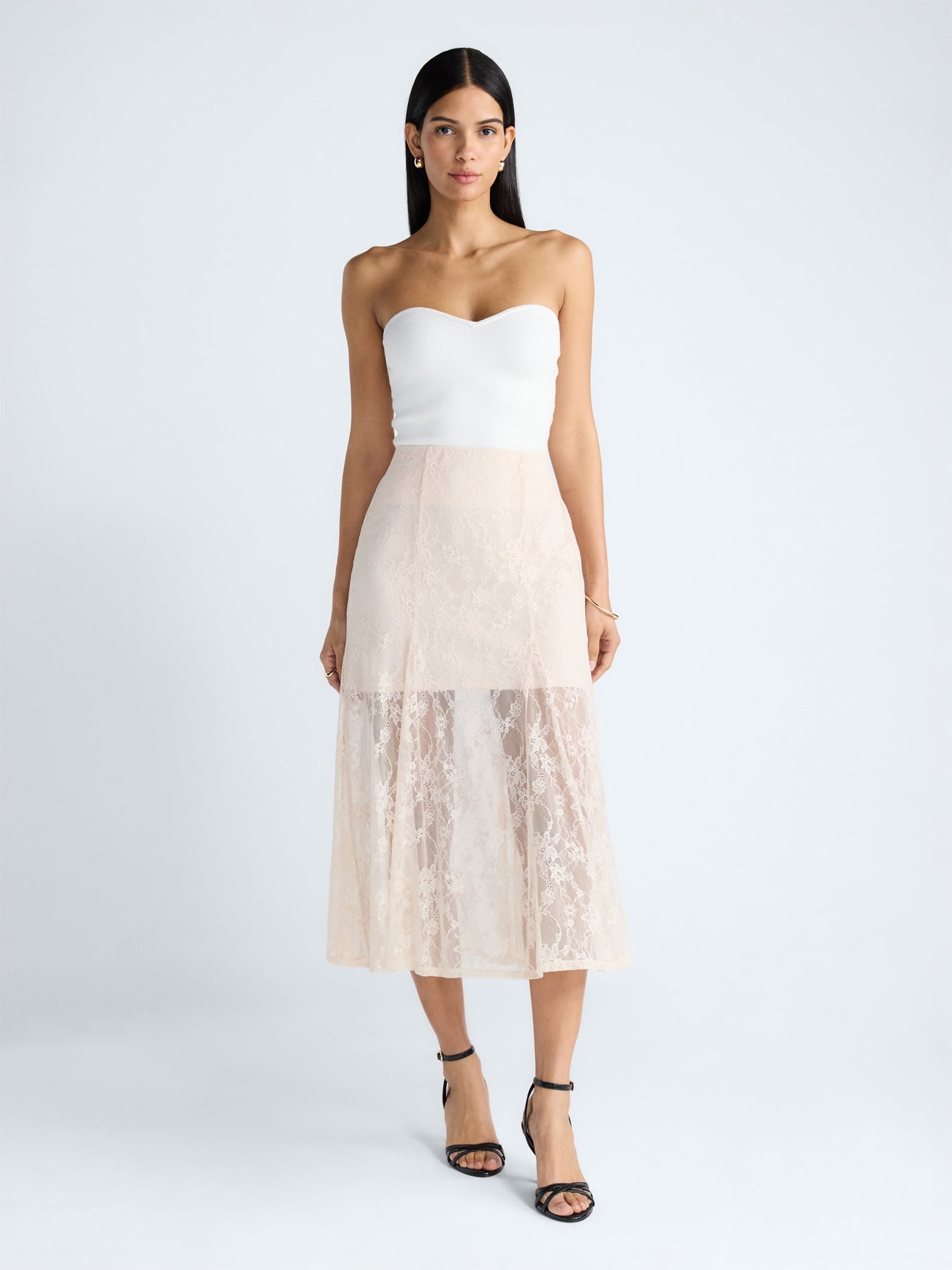 Devil Wears Prada Scoop Collection Women's Lace Maxi Skirt, Sizes XS-XXL