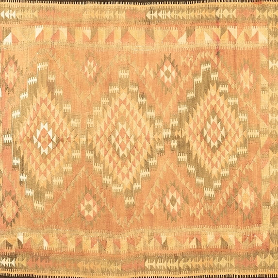 Ahgly Company Indoor Square Oriental Brown Traditional Area Rugs, 6' Square