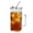 Clear, variant on 12oz Clear Square Glass Tumbler with Straw & Lid, High Borosilicate Glass Cup for Iced Coffee, Cocktails, Lemon Tea, Reusable Drinking Glass