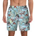 thumbnail image 2 of Picia Cartoon Pirate pattern Mens Swim Trunks with Compression Liner Stretch Beach Shorts Quick Dry with Zipper Pockets No-Chafing Board Shorts-X-Large, 2 of 9
