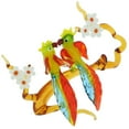 thumbnail image 3 of GlassOfVenice Murano Glass Parrot Birds Pair on a Branch, 3 of 6