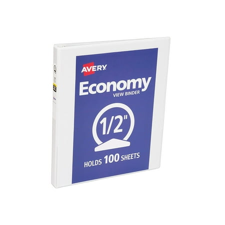 Economy View Binder with 0.5 Inch Round Ring, White (5750), Provides a simple and lightweight means of organizing your papers By Avery From (Best Way To Organize Your Binder)