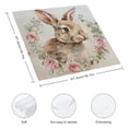 thumbnail image 3 of WYYP Rabbit Flowers Wreath Polyester Party Dinner Decoration Washable Napkins 6 PCS, 3 of 7