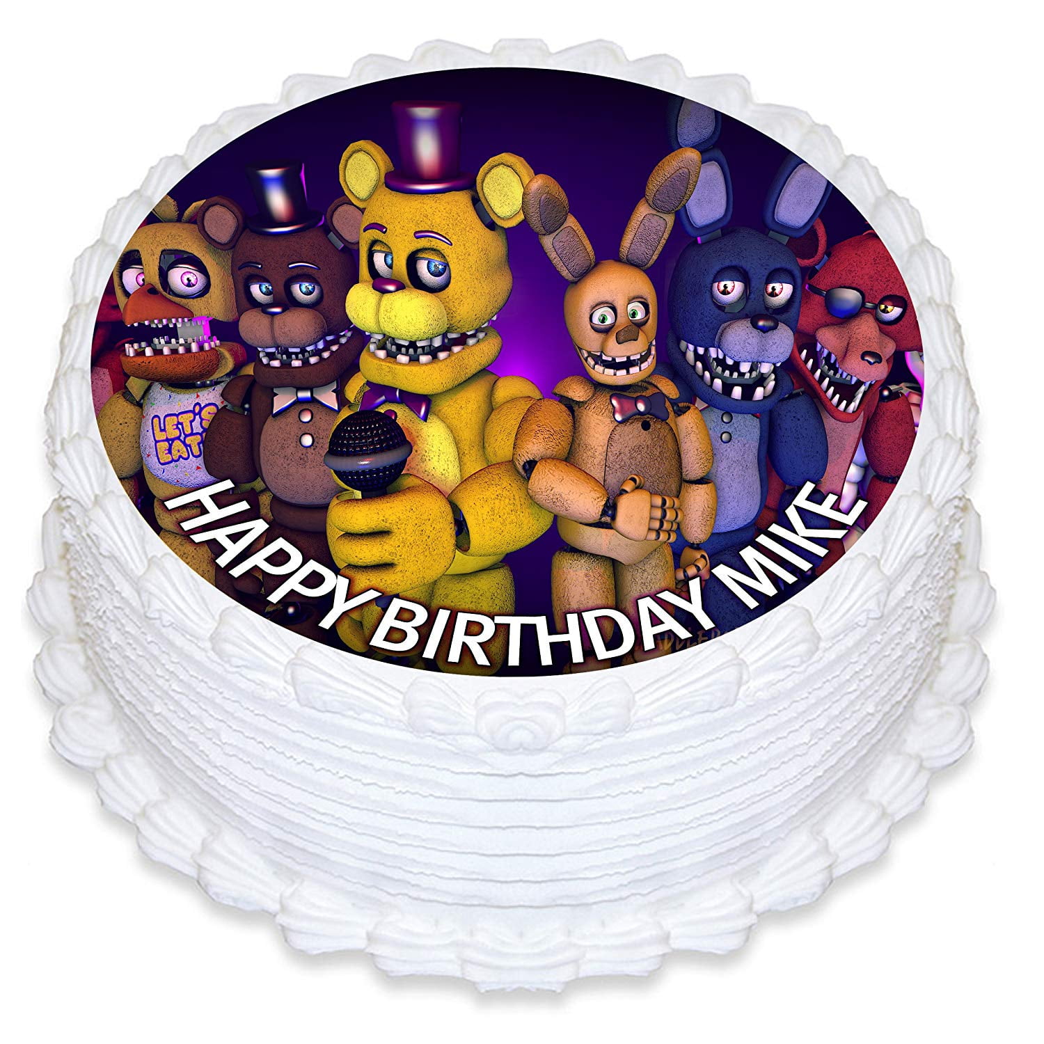 FIVE NIGHTS AT FREDDY'S Edible cookie/cupcake toppers PRE CUT WAFER PA...