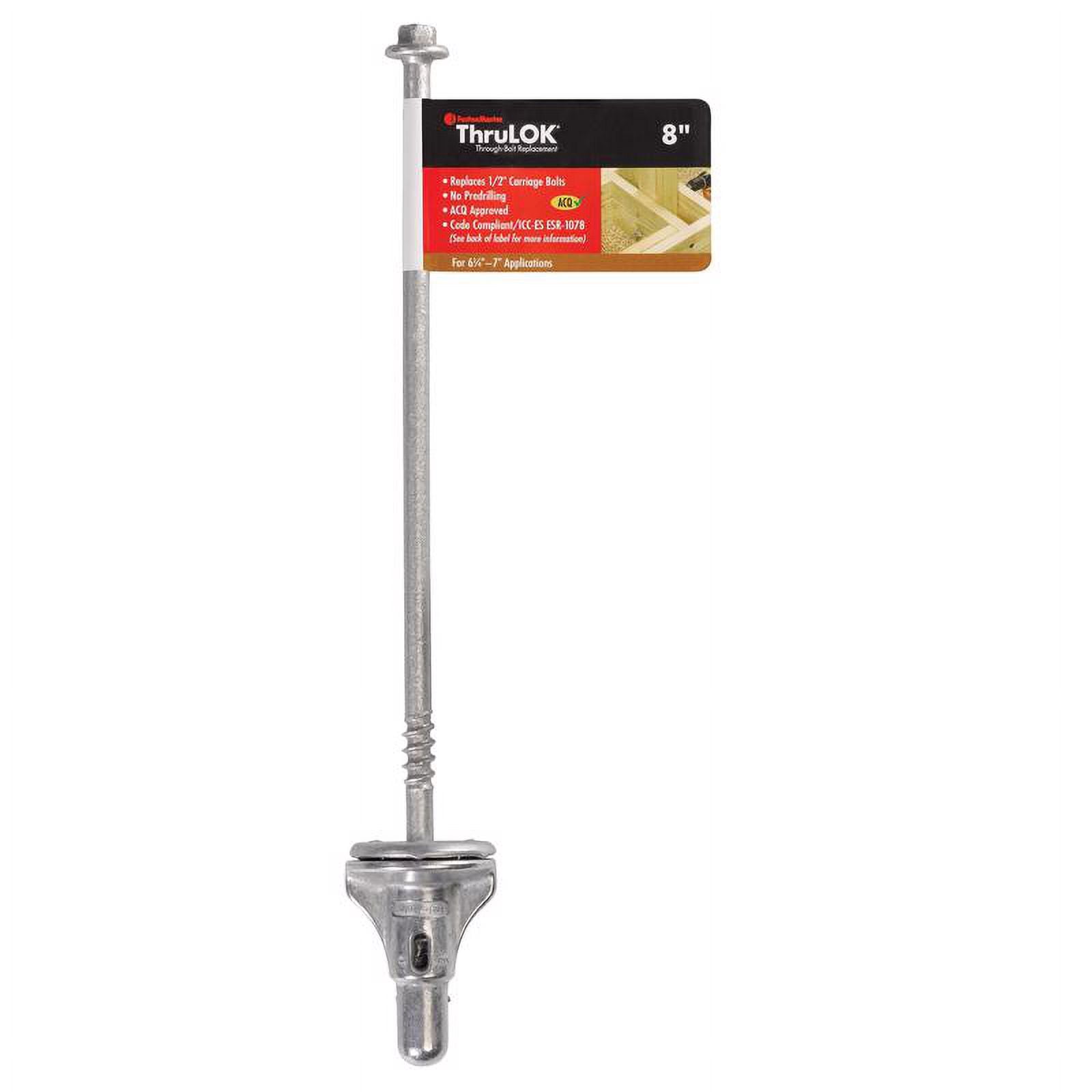 Fastenmaster 5038861 0.5 x 8 in. Thrulok Hex Galvanized Steel Lag Screw - Pack of 30