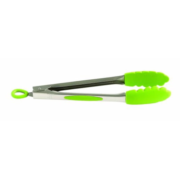 Mastrad 12 Inch Stainless Steel Tongs, Green