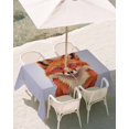 thumbnail image 3 of 54x80 Inch Outdoor Tablecloth with Umbrella Hole Zipper Rectangle Purple Fox Rectangular Tablecloths Outside Waterproof Funny Animals Modern Art Patio Table Cloth Cover for Picnic Party, 3 of 8