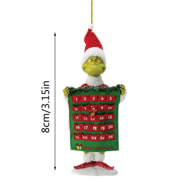 Adorno colgante navideño divertido del Grinch Decoración navideña acrílica para árbol de Navidad