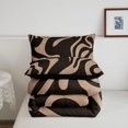 thumbnail image 5 of Homewish Retro Wavy Swirl Twin Comforter Sets,Aesthetic Geometric Bedding Set,Brown,Black Reversible,2-Piece,1 Comforter and 1 Pillowcase, 5 of 7