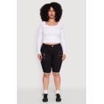 thumbnail image 2 of Womens Plus Size Zipper Detail Bermuda Shorts, 2 of 5