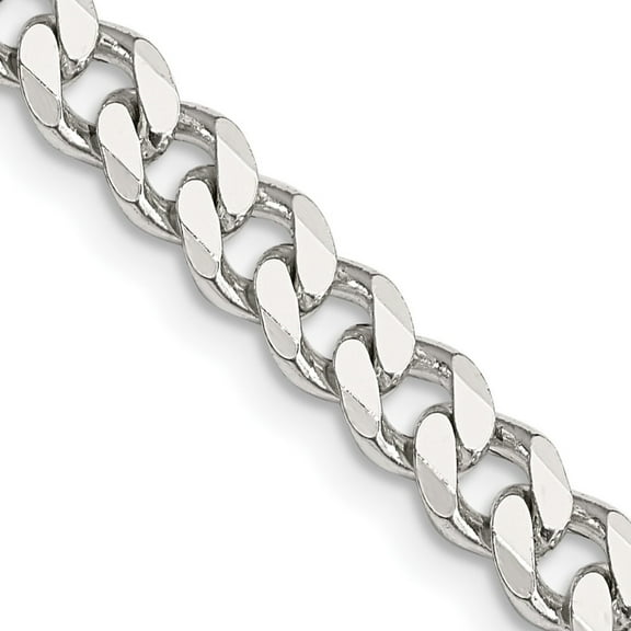 Auriga Fine Jewelry 925 Sterling Silver 6 mm Curb Chain Necklace for Women 16"