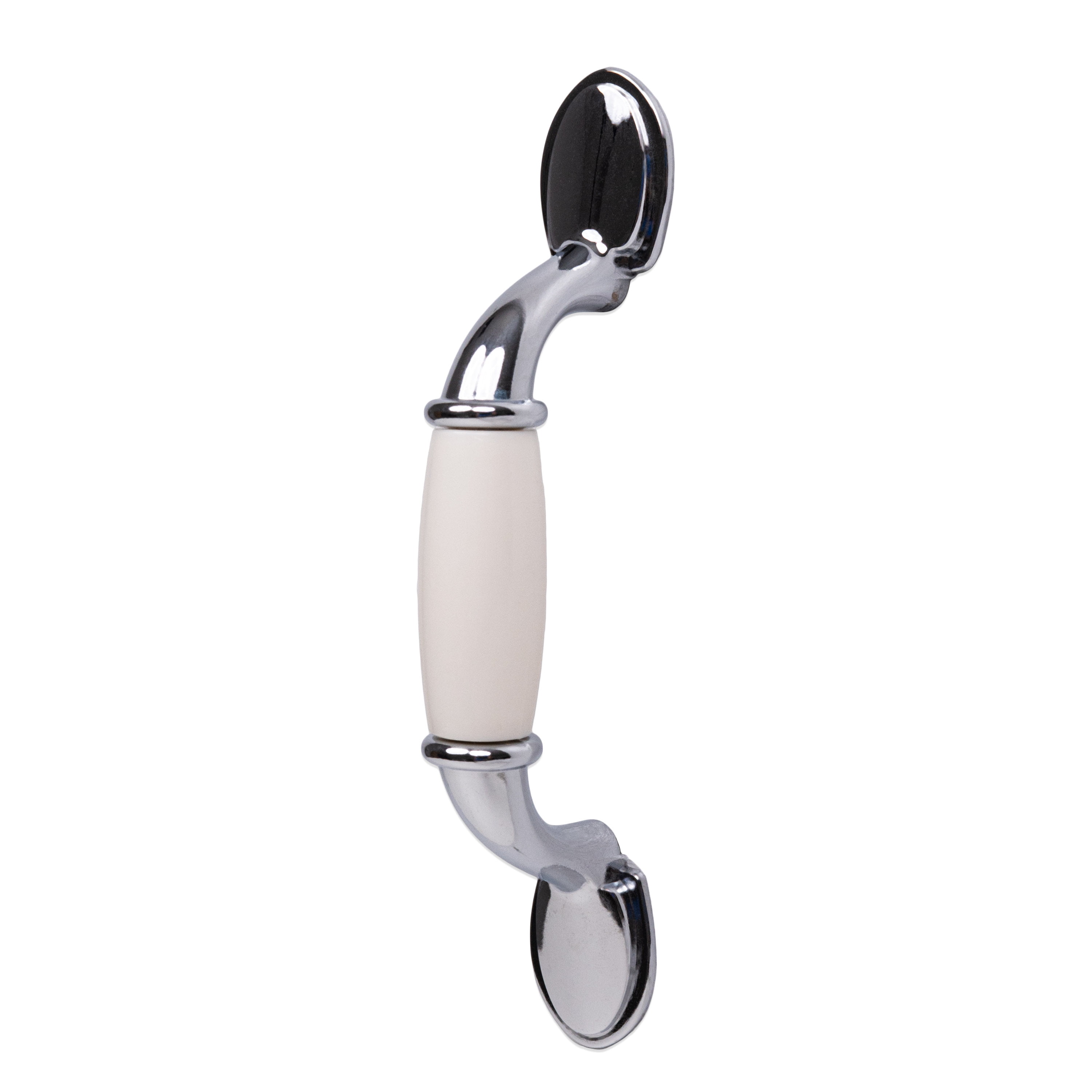 (2 pack) Mainstays 3" (76mm) Center-to-Center Classic Cabinet Pull, Chrome and White, 6 Pack