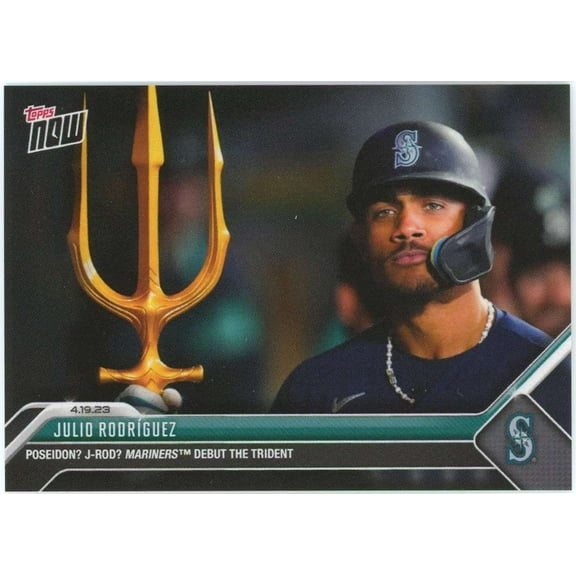 MLB 2022 Topps Now Baseball Julio Rodriguez #151 (Poseidon? J-Rod? Mariners Debut The Trident)