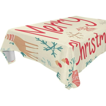 

Square printed tablecloth: home tablecloths washable and durable multiple sizes and colors available a must have for restaurant decor. Merry Christmas with Beige