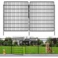thumbnail image 3 of Panels Garden Fencing Animal Barrier with Lock  in(H) X ft(L) Dog Fence Outdoor for Yard Rustproof No Dig Decorative Tall Garden Fence Metal Wire Panel Border Rabbit Ground Stakes Fencing, 3 of 5