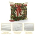 thumbnail image 4 of GOSMITH  Merry Christmas Let It Snow Joy Stripes Gift Box Red Throw Pillow Covers, Xmas Tree Holiday Cushion Case Decoration for Sofa Couch, 4 of 5