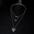 thumbnail image 4 of AYYUFE Three Layers Boho Turquoise Triangle Clavicle Chain Necklace Women, 4 of 7