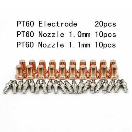 

40pcs Plasma Tips 1.0mm 1.1mm Electrode 52582 For IPT-60 PT60 PT40 IPT-40 Torch