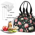 thumbnail image 4 of Pioneer Flower Drawstring Lunch Bag Women - Drawstring Lunch Bag Insulated for Work Office - Stain-Resistant Large Lunchbags for Women with Multi-Pockets, 4 of 6