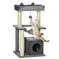 thumbnail image 1 of Grey Multi-Level Cat Tree Tower with Condo, Hammock & Scratching Post - 35.5" Tall Activity Center for Kittens & Small Cats - Living Room & Bedroom Use, 1 of 7