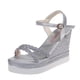 thumbnail image 1 of Zapatos de mujer de verano Boca de pescado Tacón de cuña medio Sandalias de mujer con hebilla de metal Wmkox8yii  nm9516, 1 of 4