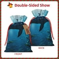 thumbnail image 2 of Xecao Ocean Dolphin Fish School Print Burlap Gift Bags with Drawstring and Gift Tags, Gift Bags, Burlap Bags, Jute Bags for Party, Christmas, DIY Craft Bags-Medium, 2 of 9