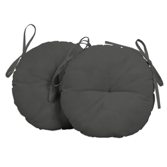 Vargottam Outdoor Porch 15 inch Round Bistro Chair Cushion- Waterproof Seat Chair Pad ForHome/Office- Set Of 2 Dark Gray