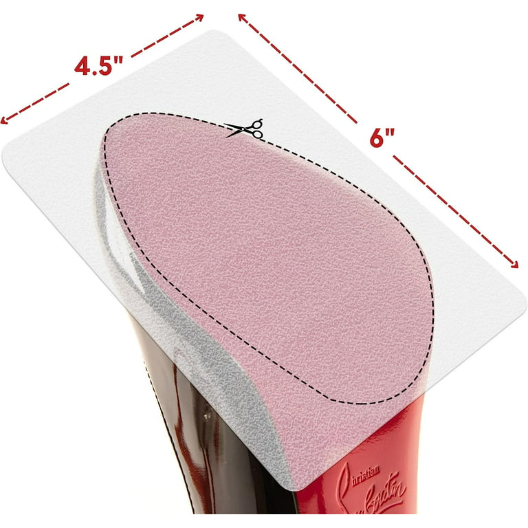  Shoe Sole Protectors for Christian Louboutin Heels, Red  Silicone Non-Slip Self Adhesive Shoes Cover Bottoms, Shoe Bottom and Heel  Anti Slip Grip Pads for Women, 3.9x10.6in 2Pcs for 4 Soles 