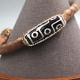 thumbnail image 4 of Tibetan Dzi Bead Bracelet Handmade Natural Stone Ethnic Jewelry Traditional Protection Amulet Spiritual Gift, 4 of 6
