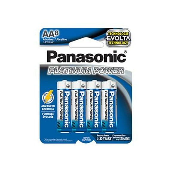 Panasonic Alkaline Platinum Power AA Batteries - 8 Pack for Long-Lasting Performance