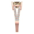 thumbnail image 3 of 2.43ct Princess Cut Yellow Moissanite 14k Pink Rose Gold Engraving Statement Bridal Wedding Designer Ring Size 5.5, 3 of 5