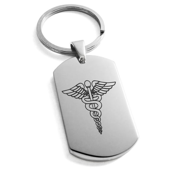Tioneer Stainless Steel Engraved Dog Tag Keychain Keyring