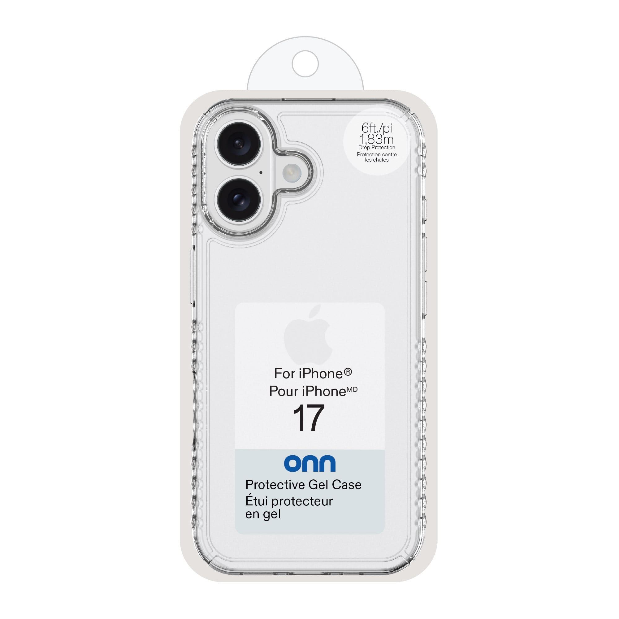 onn Protective Gel Phone Case for iPhone 17 - Clear