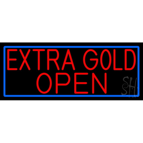 Red Extra Gold Open With Blue Border LED Neon Sign 13 x 32 - inches ...