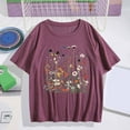 thumbnail image 2 of Zunfeo Summer Tops for Women 2025 Casual Cozy Floral Tops Short Sleeve Graphic T Shirts New Arrivals Red 2XL, 2 of 4