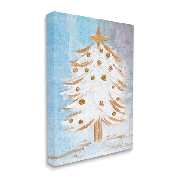 Stupell Industries Festive Christmas Tree Contemporary Winter Snow Forest, 24 x 30, Design by Robin Maria