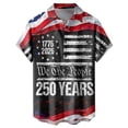 thumbnail image 2 of Mens Patriotic 4th of July Shirts Vintage Short Sleeve Flag Print Hawaiian Casual Button Down Shirt, 2 of 4