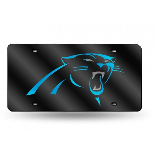 Plaque d'Immatriculation Laser Noire Carolina Panthers