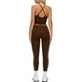 thumbnail image 2 of PISONIC Womens Workout Sets Two Piece Spaghetti Strap Adjustable Tank Top Matching High Waist Leggings Gym Work Out Clothes, 2 of 6