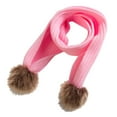 thumbnail image 1 of Milaget KIDS GIRLS WARM SOFT KNIT WINTER SCARF WRAP NECK WARMER FAUX POMPOM Pink, 1 of 5