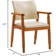 thumbnail image 2 of NOB Mid-Century Dining Side Chair with Faux Leather Seat in Beige, handrail Chair, 2 of 18