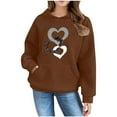 thumbnail image 1 of Posijego Sweat à Capuche Mignon pour Adolescentes, Graphique Cœur, Manches Longues, avec Poche, 1 of 6