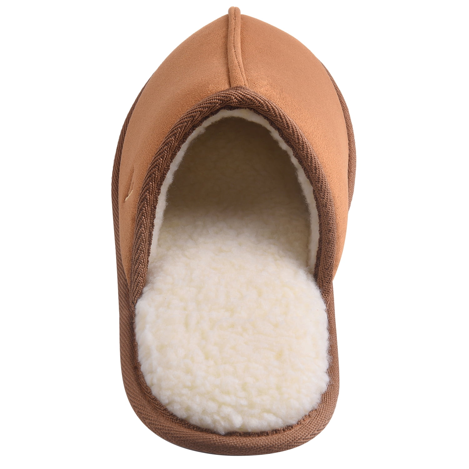 Vansarto Mens Comfy Suede Scuff Slippers Sherpa Lining Memory Foam Slip On House Shoes Non Skid Outsole