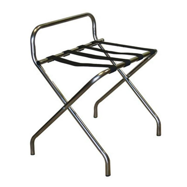 Proman Products LG17009 Katella Luggage Rack - Stainless Steel with Black Straps