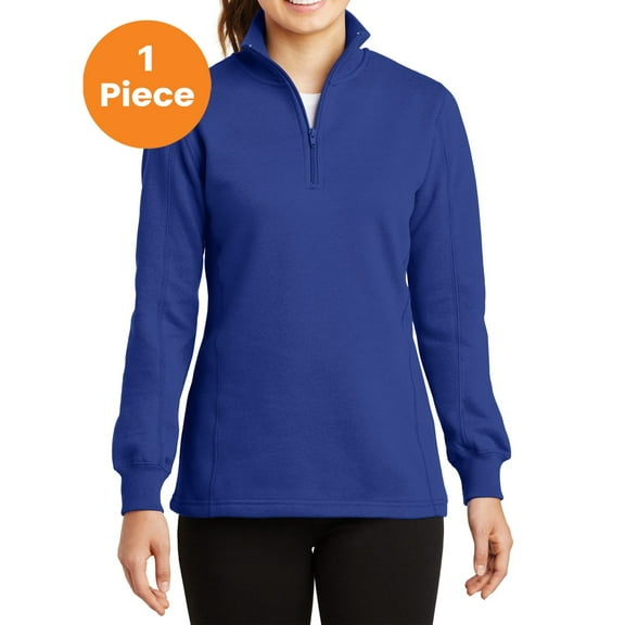 Sport-Tek LST253 Ladies 1/4-Zip Sweatshirt , True Royal, 4XL, Plus Size Activewear