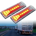 thumbnail image 3 of 2Pcs LED Trailer Lights Rear Tail Lights 12V Indicator Stop Light Stop Brake Turn Trailer Light Durable IP67 Waterproof Clear Rear Lamp Reversing Marker Lights for Truck Trailer, 3 of 7