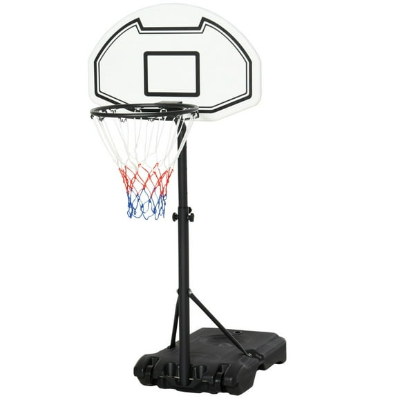 Height Adjustable Basketball Hoop: Portable Basketball Stand 30" Backboard Indoor Outdoor Goals Set for Kids Youth Adults