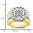 thumbnail image 3 of 10K Yellow With Rhodium Cz Mens Ring (Size 10) Made In United States 10c1469, 3 of 5