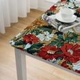 thumbnail image 5 of HAOXIT French Country Garden Fabric Tablecloth - Style Earth Tone Floral Print Easy Care Fabric Tablecloth white, 5 of 8